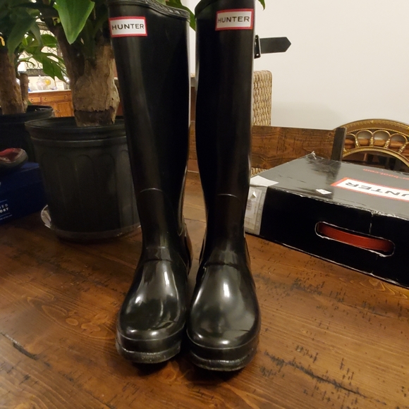 Original Hunter Black Rain Boots - Glass Tall - Picture 5 of 8